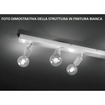 OFFICE FARETTO DA SOFFITTO 3 LUCI ORIENTABILI METALLO BIANCO O NERO MODERNO LAMPADINE ATTACCO E27 CRISTALENSI LUX - Cristalensi