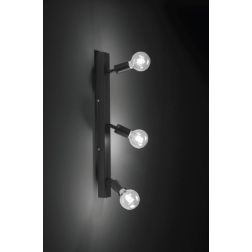 OFFICE FARETTO DA SOFFITTO 3 LUCI ORIENTABILI METALLO BIANCO O NERO MODERNO LAMPADINE ATTACCO E27 CRISTALENSI LUX - Cristalensi 2