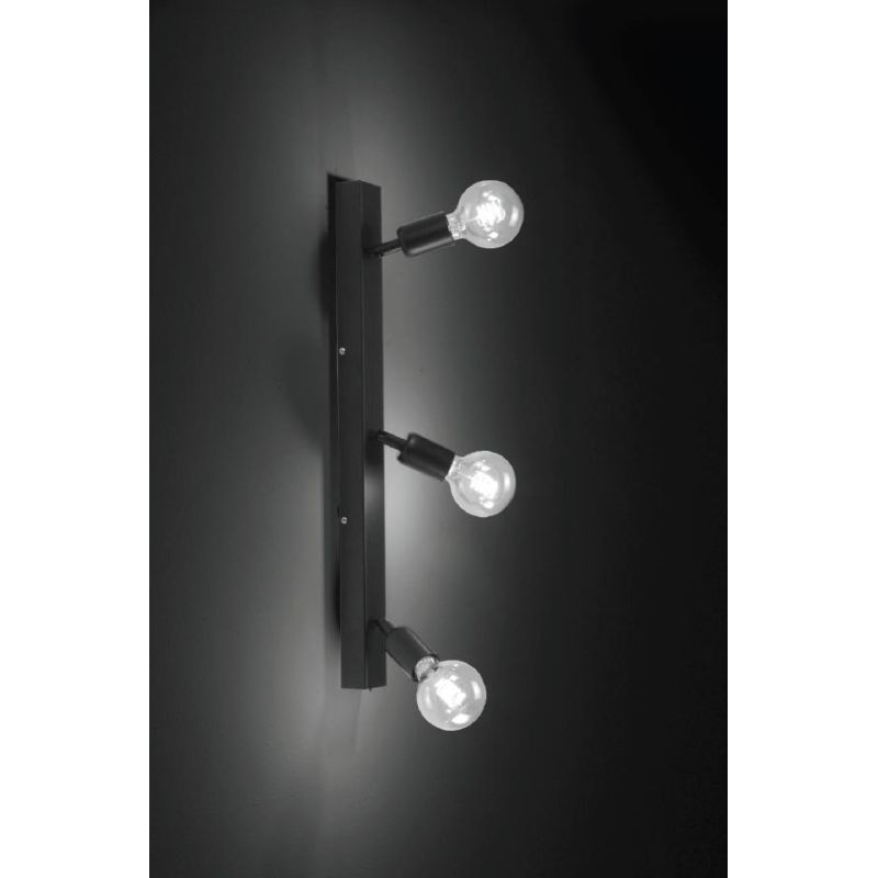 OFFICE FARETTO DA SOFFITTO 3 LUCI ORIENTABILI METALLO BIANCO O NERO MODERNO LAMPADINE ATTACCO E27 CRISTALENSI LUX - Cristalensi