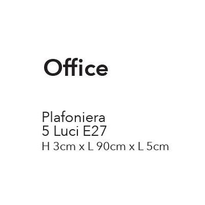 OFFICE FARETTO DA SOFFITTO 5 LUCI ORIENTABILI METALLO BIANCO O NERO MODERNO LAMPADINE ATTACCO E27 CRISTALENSI LUX - Cristalensi