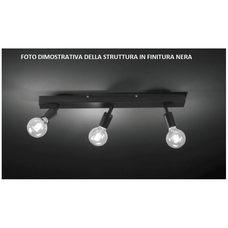 OFFICE FARETTO DA SOFFITTO 5 LUCI ORIENTABILI METALLO BIANCO O NERO MODERNO LAMPADINE ATTACCO E27 CRISTALENSI LUX - Cristalensi