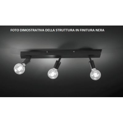 OFFICE FARETTO DA SOFFITTO 5 LUCI ORIENTABILI METALLO BIANCO O NERO MODERNO LAMPADINE ATTACCO E27 CRISTALENSI LUX - Cristalensi