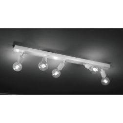 OFFICE FARETTO DA SOFFITTO 5 LUCI ORIENTABILI METALLO BIANCO O NERO MODERNO LAMPADINE ATTACCO E27 CRISTALENSI LUX - Cristalensi