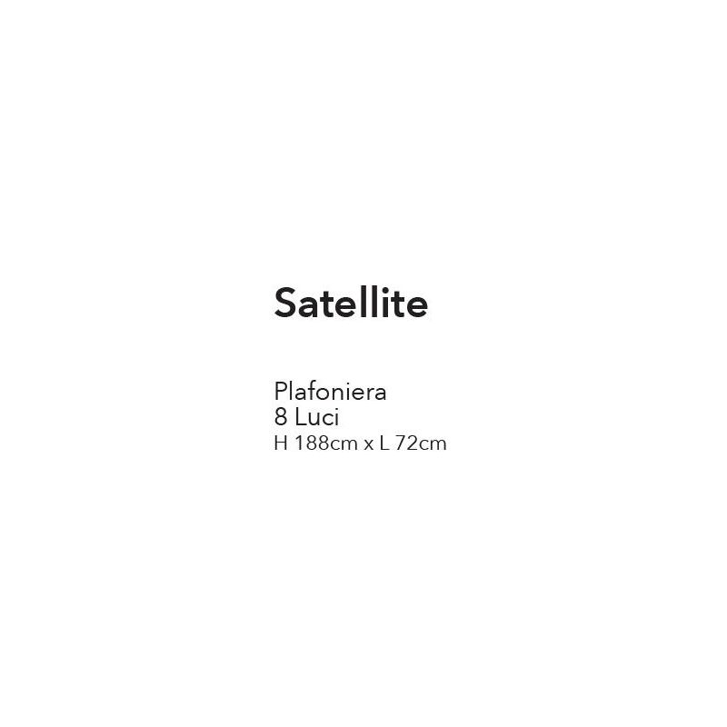 SATELLITE PLAFONIERA STILE VINTAGE CON 8 LUCI IN METALLO BIANCO O NERO LAMPADINE ATTACCO E27 CRISTALENSI LUX - Cristalensi Shop