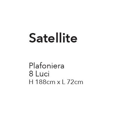 SATELLITE PLAFONIERA STILE VINTAGE CON 8 LUCI IN METALLO BIANCO O NERO LAMPADINE ATTACCO E27 CRISTALENSI LUX - Cristalensi Shop