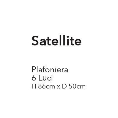SATELLITE PLAFONIERA STILE VINTAGE CON 6 LUCI IN METALLO BIANCO O NERO LAMPADINE ATTACCO E27 CRISTALENSI LUX - Cristalensi Shop