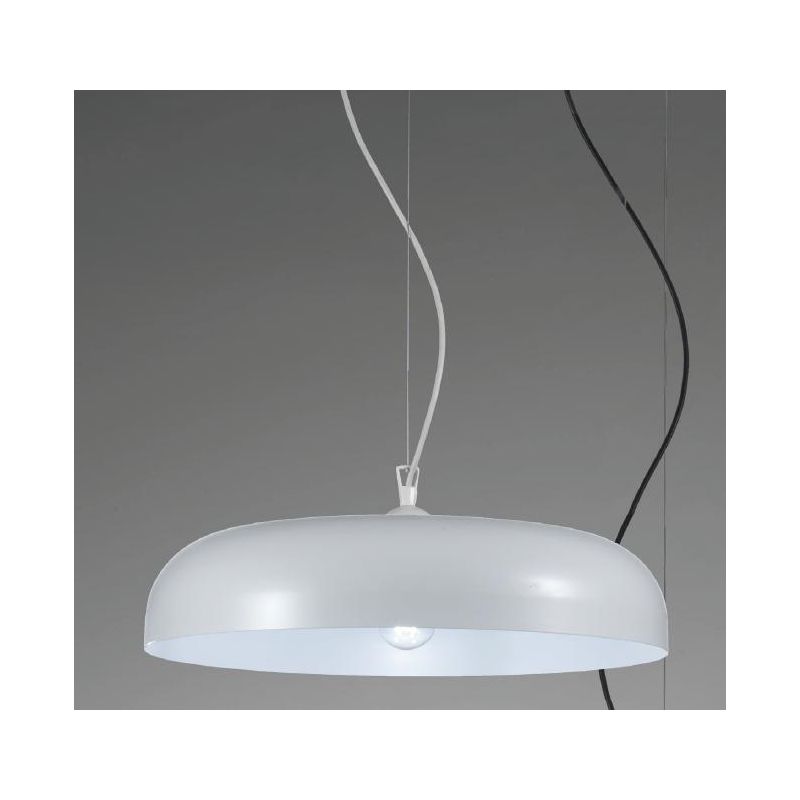 ELITE LAMPADARIO A SOSPENSIONE MODERNO IN METALLO BIANCO CON INTERNO IN TRE COLORI LAMPADINA E27 CRISTALENSI LUX - Cristalensi S