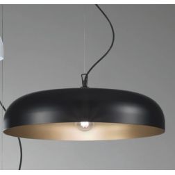 ELITE LAMPADARIO A SOSPENSIONE MODERNO IN METALLO NERO CON INTERNO IN TRE COLORI LAMPADINA E27 CRISTALENSI LUX - Cristalensi Sho