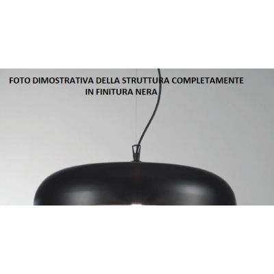 ELITE LAMPADARIO A SOSPENSIONE MODERNO IN METALLO NERO CON INTERNO IN TRE COLORI LAMPADINA E27 CRISTALENSI LUX - Cristalensi Sho