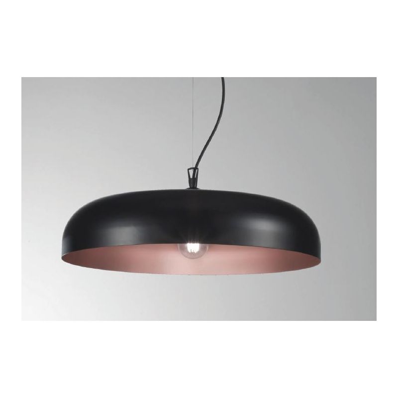 ELITE LAMPADARIO A SOSPENSIONE MODERNO IN METALLO NERO CON INTERNO IN TRE COLORI LAMPADINA E27 CRISTALENSI LUX - Cristalensi Sho