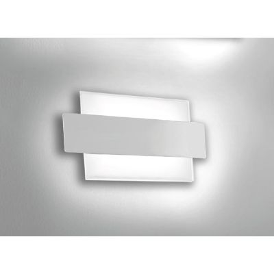 LARISSA APPLIQUE PICCOLA MODERNA LED 20W LUCE 4000K IN VETRO E ALLUMINIO BIANCO LARGHEZZA CM 20 CRISTALENSI LUX - Cristalensi Sh
