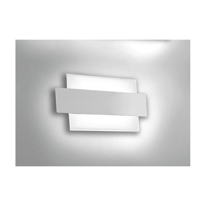 LARISSA APPLIQUE PICCOLA MODERNA LED 20W LUCE 4000K IN VETRO E ALLUMINIO BIANCO LARGHEZZA CM 20 CRISTALENSI LUX - Cristalensi Sh