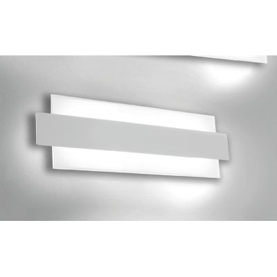 LARISSA APPLIQUE MEDIA MODERNA LED 40W LUCE 4000K IN VETRO E ALLUMINIO BIANCO LARGHEZZA CM 46 CRISTALENSI LUX - Cristalensi Shop