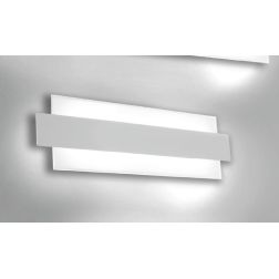 LARISSA APPLIQUE MEDIA MODERNA LED 40W LUCE 4000K IN VETRO E ALLUMINIO BIANCO LARGHEZZA CM 46 CRISTALENSI LUX - Cristalensi Shop 2