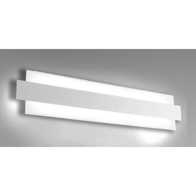 LARISSA APPLIQUE GRANDE MODERNA LED 60W LUCE 4000K IN VETRO E ALLUMINIO BIANCO LARGHEZZA CM 86 CRISTALENSI LUX - Cristalensi Sho