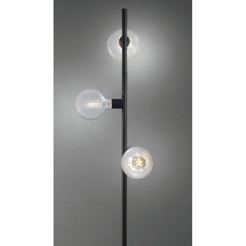 MIAMI PIANTANA LINEARE A 3 LUCI IN METALLO NERO DESIGN MODERNO PORTALAMPADE ATTACCO E27 CRISTALENSI LUX - Cristalensi Shop Onlin