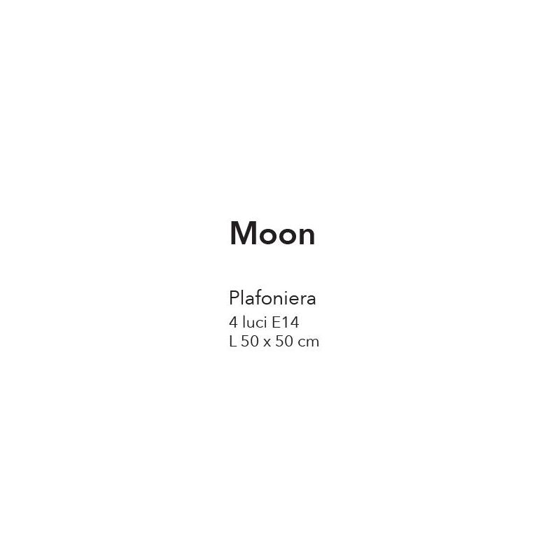 MOON PLAFONIERA QUADRATA MODERNA 4 LUCI METALLO NERO,ORO O BRONZO LAMPADINE ATTACCO E14 CRISTALENSI LUX - Cristalensi Shop Onlin