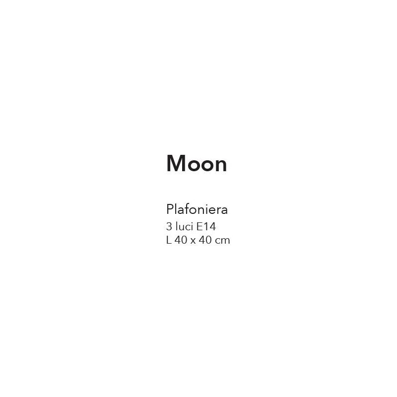 MOON PLAFONIERA QUADRATA MODERNA 3 LUCI METALLO NERO,ORO O BRONZO LAMPADINE ATTACCO E14 CRISTALENSI LUX - Cristalensi Shop Onlin