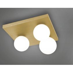 MOON PLAFONIERA QUADRATA MODERNA 3 LUCI METALLO NERO,ORO O BRONZO LAMPADINE ATTACCO E14 CRISTALENSI LUX - Cristalensi Shop Onlin
