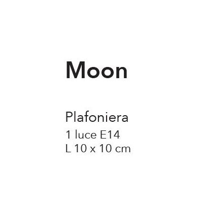 MOON PICCOLA PLAFONIERA QUADRATA 10X10 CM MODERNA METALLO NERO,ORO O BRONZO LAMPADINA E14 CRISTALENSI LUX - Cristalensi Shop Onl
