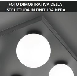 MOON PICCOLA PLAFONIERA QUADRATA 10X10 CM MODERNA METALLO NERO,ORO O BRONZO LAMPADINA E14 CRISTALENSI LUX - Cristalensi Shop Onl 2