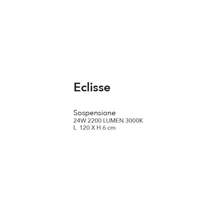 ECLISSE SOSPENSIONE MODERNA A LED 24W LUCE 3000K LARGHEZZA CM 120 METALLO BIANCO O NERO CRISTALENSI LUX - Cristalensi Shop Onlin