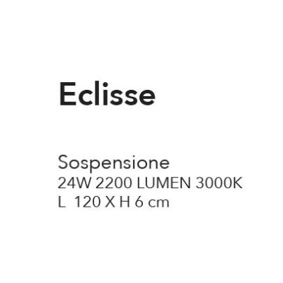 ECLISSE SOSPENSIONE MODERNA A LED 24W LUCE 3000K LARGHEZZA CM 120 METALLO BIANCO O NERO CRISTALENSI LUX - Cristalensi Shop Onlin