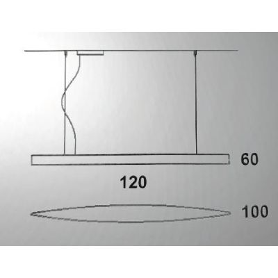 ECLISSE SOSPENSIONE MODERNA A LED 24W LUCE 3000K LARGHEZZA CM 120 METALLO BIANCO O NERO CRISTALENSI LUX - Cristalensi Shop Onlin