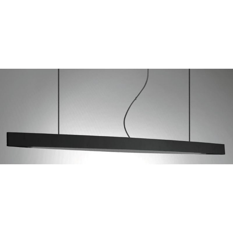ECLISSE SOSPENSIONE MODERNA A LED 24W LUCE 3000K LARGHEZZA CM 120 METALLO BIANCO O NERO CRISTALENSI LUX - Cristalensi Shop Onlin