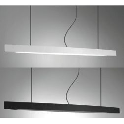 ECLISSE SOSPENSIONE MODERNA A LED 24W LUCE 3000K LARGHEZZA CM 120 METALLO BIANCO O NERO CRISTALENSI LUX - Cristalensi Shop Onlin