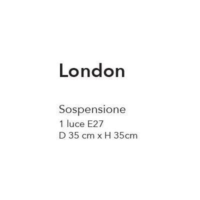 LONDON SOSPENSIONE STILE VINTAGE IN METALLO NERO D35 CM LAMPADINA ATTACCO E27 CRISTALENSI LUX - Cristalensi Shop Online