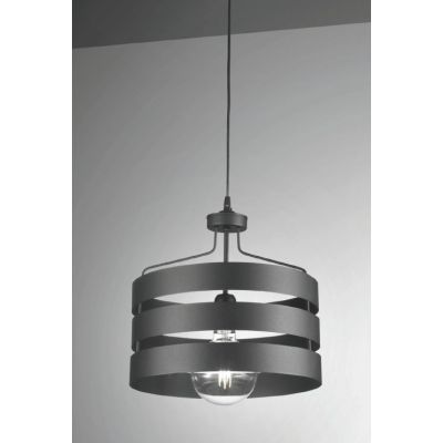LONDON SOSPENSIONE STILE VINTAGE IN METALLO NERO D35 CM LAMPADINA ATTACCO E27 CRISTALENSI LUX - Cristalensi Shop Online