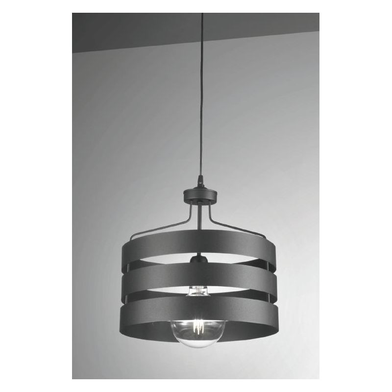 LONDON SOSPENSIONE STILE VINTAGE IN METALLO NERO D35 CM LAMPADINA ATTACCO E27 CRISTALENSI LUX - Cristalensi Shop Online