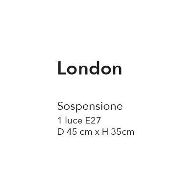 LONDON SOSPENSIONE STILE VINTAGE IN METALLO NERO D45 CM LAMPADINA ATTACCO E27 CRISTALENSI LUX - Cristalensi Shop Online