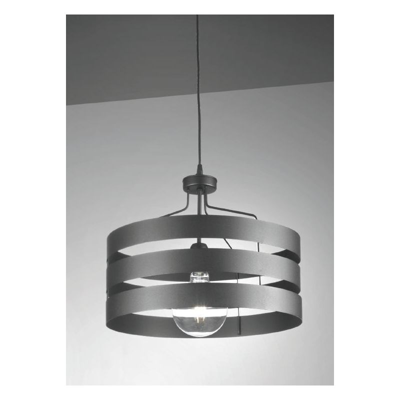 LONDON SOSPENSIONE STILE VINTAGE IN METALLO NERO D45 CM LAMPADINA ATTACCO E27 CRISTALENSI LUX - Cristalensi Shop Online
