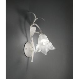 GIORGIA APPLIQUE CLASSICA 1 LUCE METALLO AVORIO O BRONZO CON DIFFUSORE FLOREALE IN VETRO CRISTALENSI LUX - Cristalensi Shop Onli