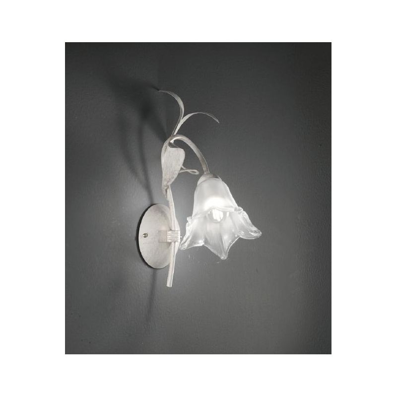 GIORGIA APPLIQUE CLASSICA 1 LUCE METALLO AVORIO O BRONZO CON DIFFUSORE FLOREALE IN VETRO CRISTALENSI LUX - Cristalensi Shop Onli