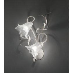 GIORGIA APPLIQUE CLASSICA 2 LUCI METALLO AVORIO O BRONZO CON DIFFUSORI FLOREALE IN VETRO CRISTALENSI LUX - Cristalensi Shop Onli