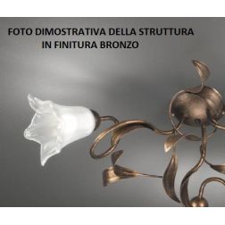 GIORGIA APPLIQUE CLASSICA 2 LUCI METALLO AVORIO O BRONZO CON DIFFUSORI FLOREALE IN VETRO CRISTALENSI LUX - Cristalensi Shop Onli 2