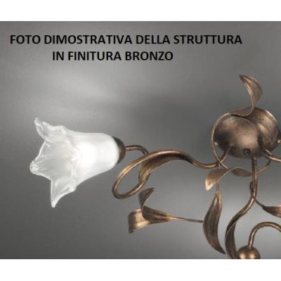 GIORGIA APPLIQUE CLASSICA 2 LUCI METALLO AVORIO O BRONZO CON DIFFUSORI FLOREALE IN VETRO CRISTALENSI LUX - Cristalensi Shop Onli