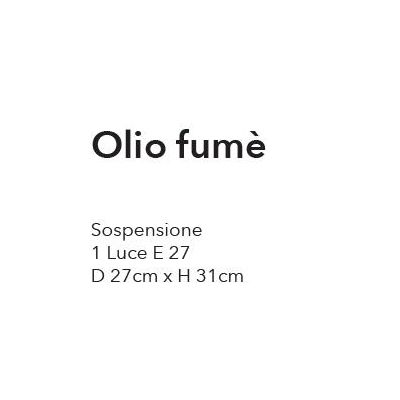 OLIO SOSPENSIONE SINGOLA IN STILE VINTAGE IN VETRO FUME' CON DECORI A RILIEVO CRISTALENSI LUX - Cristalensi Shop Online