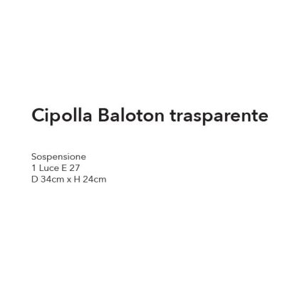 CIPOLLA SOSPENSIONE SINGOLA ROTONDA IN STILE VINTAGE IN VETRO TRASPARENTE CON DECORI A RILIEVO CRISTALENSI LUX - Cristalensi Sho
