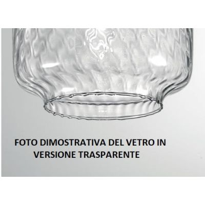 STALIO SOSPENSIONE SINGOLA STILE VINTAGE IN VETRO TRASPARENTE,FUME OPPURE ROSA CON DECORI A RILIEVO CRISTALENSI LUX - Cristalens