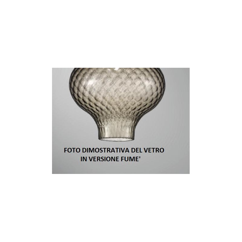 STALIO SOSPENSIONE SINGOLA STILE VINTAGE IN VETRO TRASPARENTE,FUME OPPURE ROSA CON DECORI A RILIEVO CRISTALENSI LUX - Cristalens