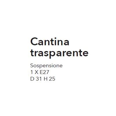 CANTINA SOSPENSIONE SINGOLA IN STILE VINTAGE IN VETRO TRASPARENTE LAMPADINA ATTACCO E27 CRISTALENSI LUX - Cristalensi Shop Onlin