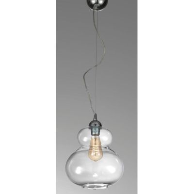 CANTINA SOSPENSIONE SINGOLA IN STILE VINTAGE IN VETRO TRASPARENTE LAMPADINA ATTACCO E27 CRISTALENSI LUX - Cristalensi Shop Onlin
