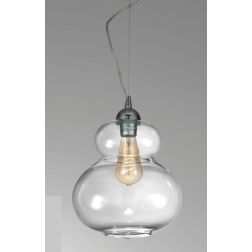 CANTINA SOSPENSIONE SINGOLA IN STILE VINTAGE IN VETRO TRASPARENTE LAMPADINA ATTACCO E27 CRISTALENSI LUX - Cristalensi Shop Onlin