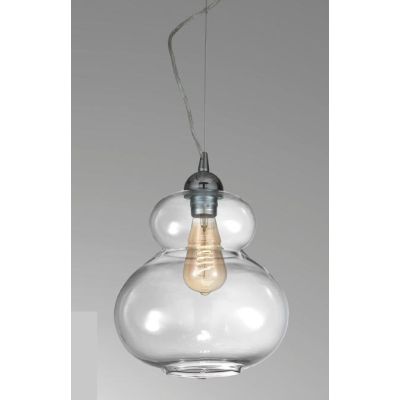 CANTINA SOSPENSIONE SINGOLA IN STILE VINTAGE IN VETRO TRASPARENTE LAMPADINA ATTACCO E27 CRISTALENSI LUX - Cristalensi Shop Onlin