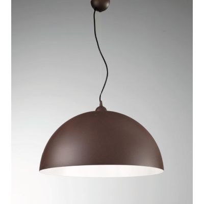 MARA SOSPENSIONE SINGOLA A CUPOLA D40 IN METALLO CORTEN BIANCO O NERO MODERNA CRISTALENSI LUX - Cristalensi Shop Online
