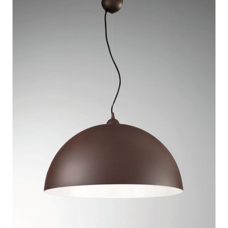MARA SOSPENSIONE A CUPOLA DIAMETRO CM 70 IN METALLO CORTEN BIANCO O NERO MODERNA CRISTALENSI LUX - Cristalensi Shop Online